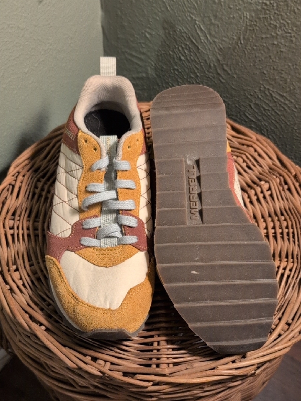 Merrell Women's Cream and Brown Low-Top Performance Sneaker - Picture 5 of 6